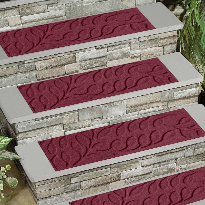 WaterHog Brittney Leaf 8.5"x30" Indoor/Outdoor Stair Treads Set/4 8